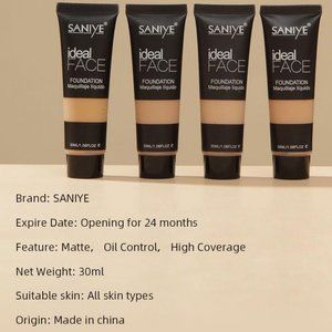 Saniye Makeup Liquid Foundation Full Coverage Long Lasting Natural Matte 04